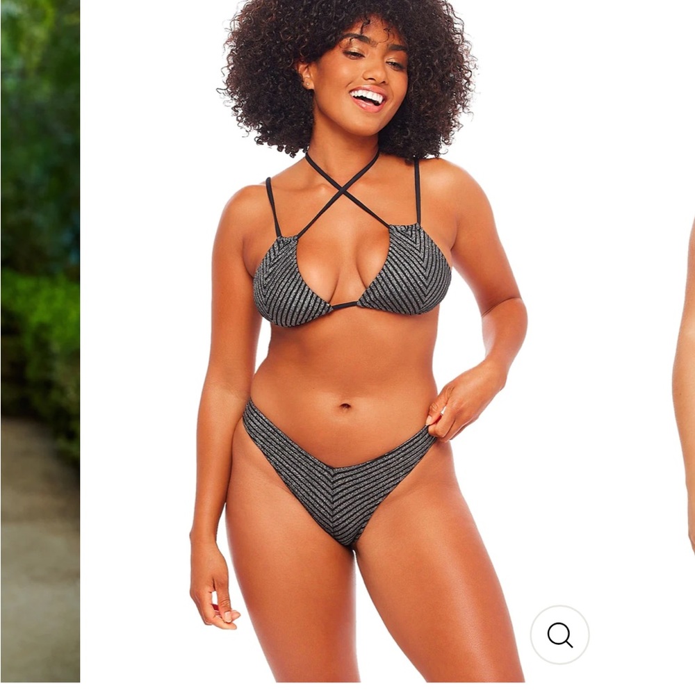 JMP the label 🖤 Amsterdam Adjustable Tie Triangle Bikini Top - Black Shimmer